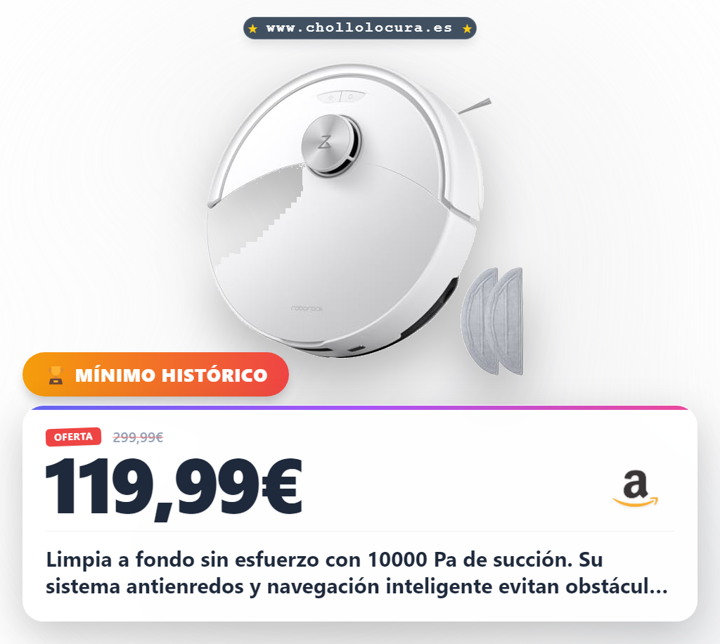 Consigue el robot aspirador y fregasuelos roborock Q10 S5 con succión de 10000 Pa al mejor precio