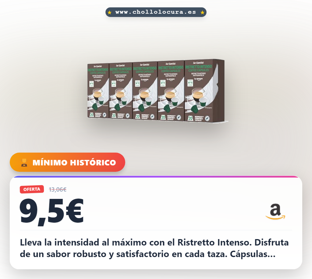 Aprovecha las cápsulas Ristretto Intenso Nespresso con certificación Rainforest Alliance a precio de chollo