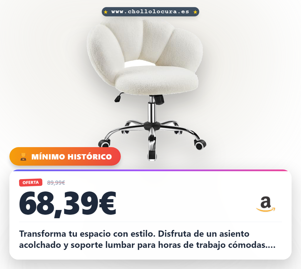 Consigue silla de oficina ergonómica tapizada blanca con ruedas giratorias y diseño nube al mejor precio