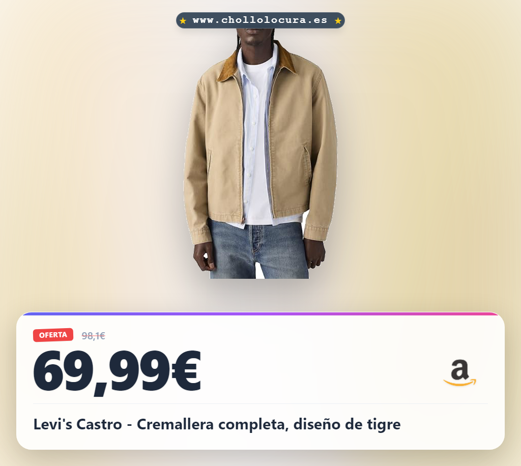 Levi's Castro - Cremallera completa, diseño de tigre