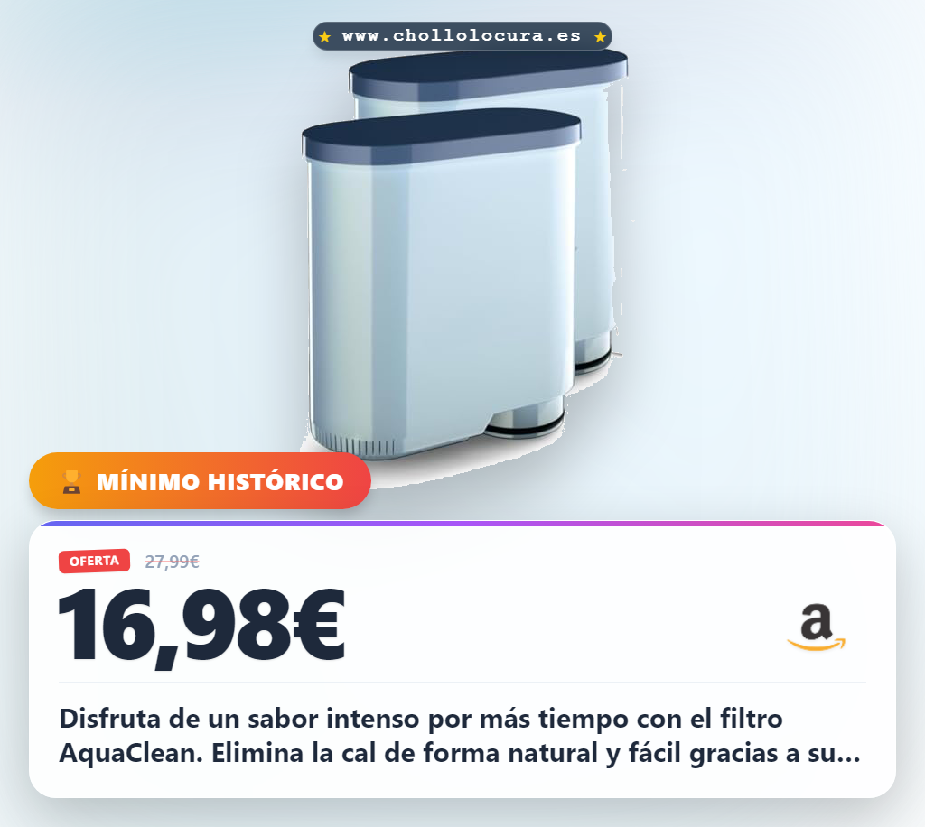 Aprovecha los filtros AquaClean Philips para tu cafetera Superautomática y disfruta del mejor sabor al máximo precio de chollo