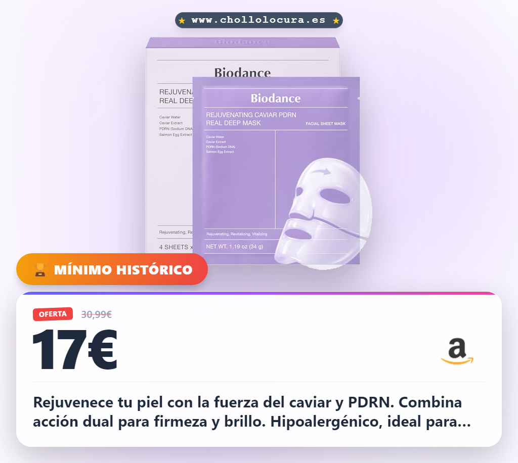 BIODANCE Mascarilla Rejuvenecedora de Caviar PDRN: Mascarilla Facial de Hidrogel Nocturna, Efecto Reafirmante e Iluminador, Cuidado de la Piel Coreano, 4 unidades x 34g