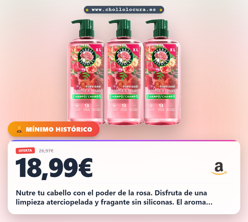 Aprovecha el champú Pétalo Suave Aroma Rosa para nutrir tu pelo seco y conseguir un impulso anímico natural