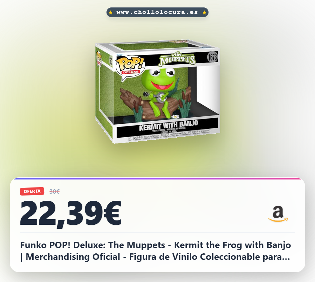 Funko POP! Deluxe: The Muppets - Kermit the Frog with Banjo | Merchandising Oficial - Figura de Vinilo Coleccionable para Decoración - Regalo Friki de Cumpleaños