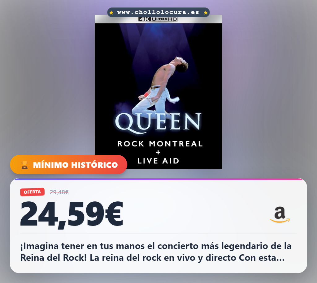Adquiere la experiencia épica de Queen Rock Montreal al mejor precio: el concierto legendario en oferta.