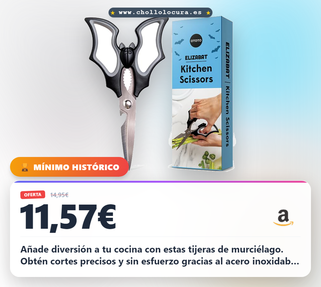 Aprovecha las tijeras de cocina murciélago OTOTO en oferta: precisión y diversión con acero inoxidable para tus recetas