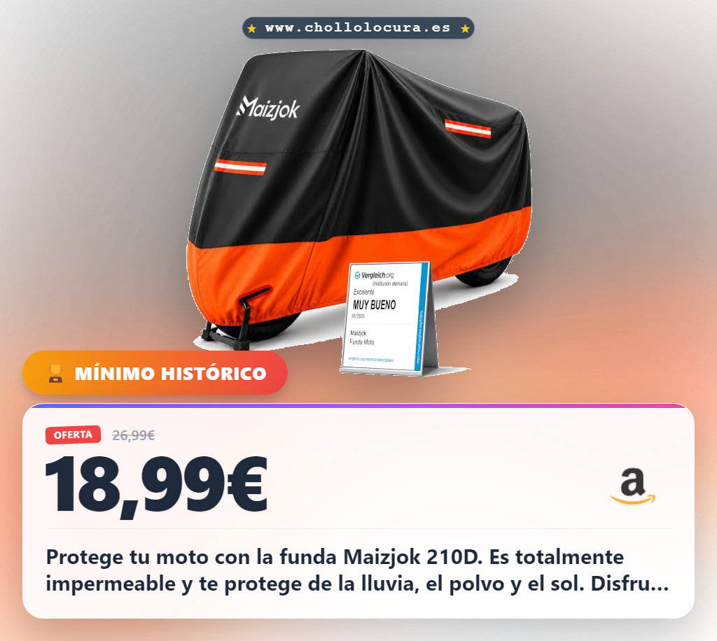 Aprovecha la funda Maizjok 210D impermeable para moto. Protección exterior e interior contra lluvia y sol. Ideal para trail y motocross.