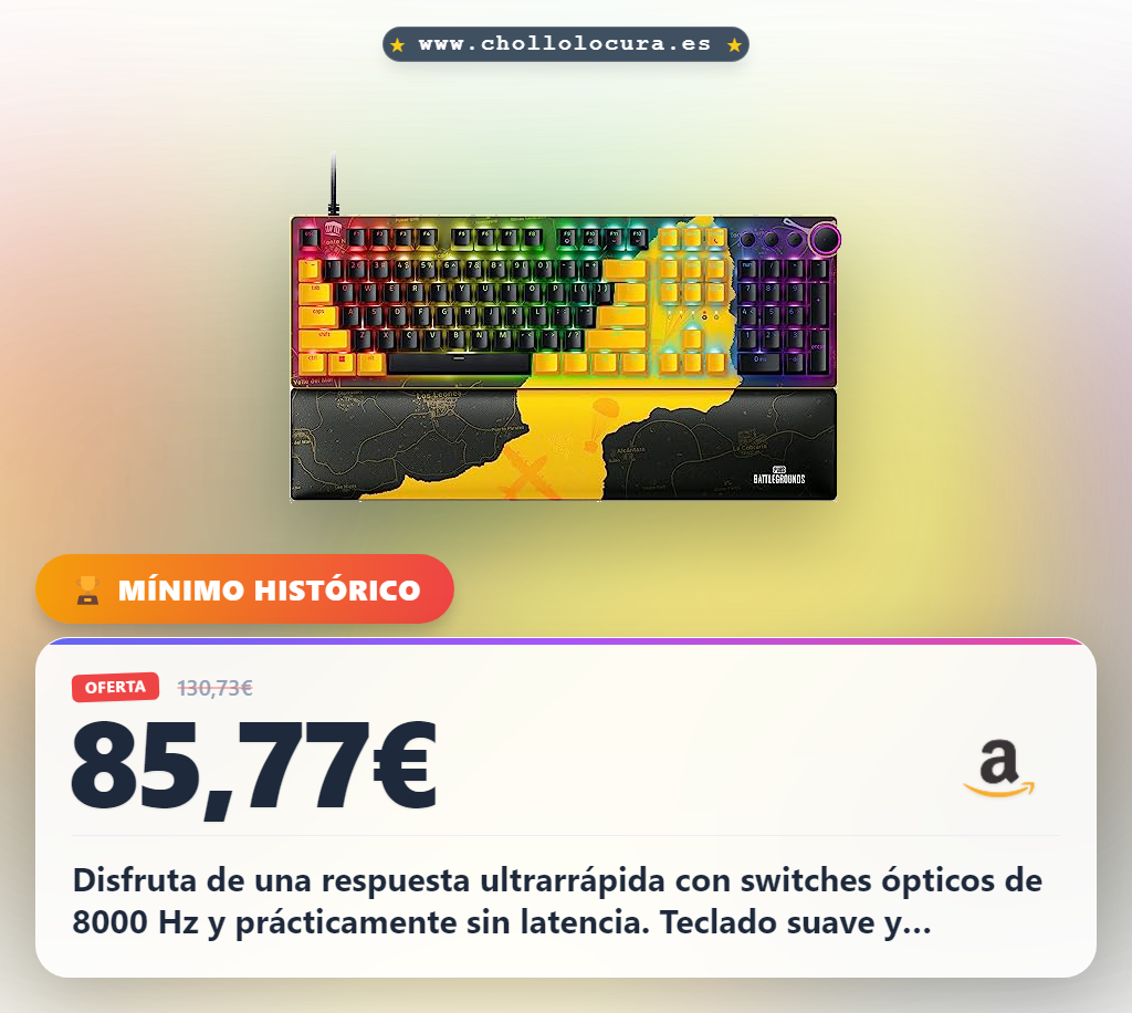 Adquiere el teclado Razer Huntsman V2 para gaming con switches ópticos de baja latencia y teclas PBT al mejor precio