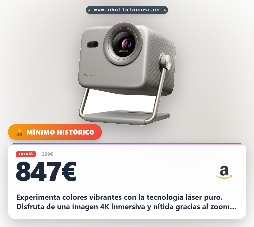 Aprovecha el proyector láser Hisense M2 Pro 4K Smart TV con Dolby Vision y zoom óptico en oferta histórica