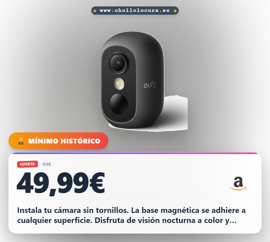 Consigue la cámara eufyCam C35 WiFi exterior e interior con visión nocturna y batería de 180 días