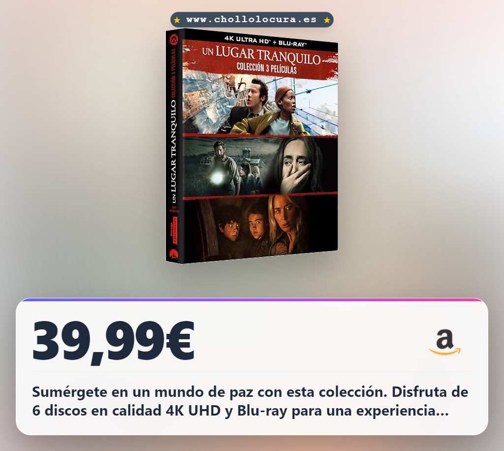 Aprovecha este set Un Lugar Tranquilo 4K UHD y Blu-ray con 6 discos en oferta histórica
