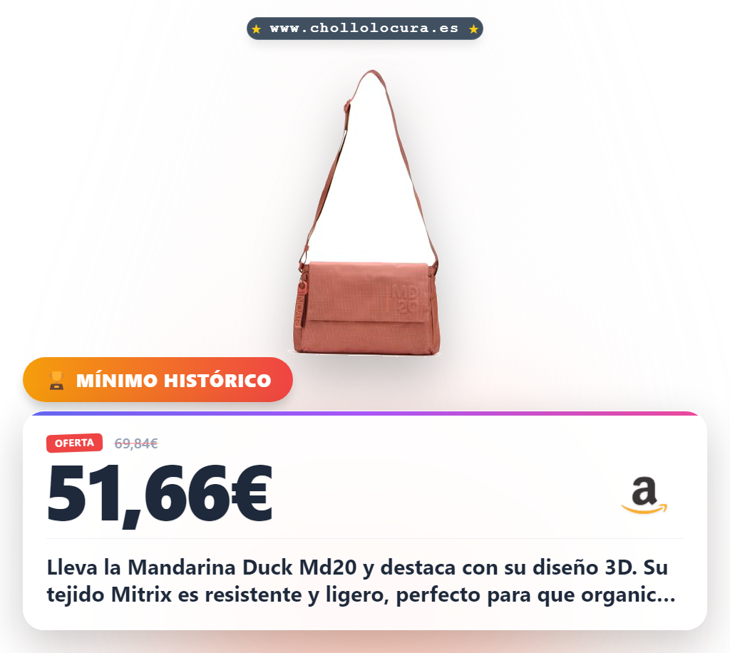 Llévate la Mandarina Duck Md20 Crossover para mujer A82cm con diseño 3D y compartimentos al mejor precio