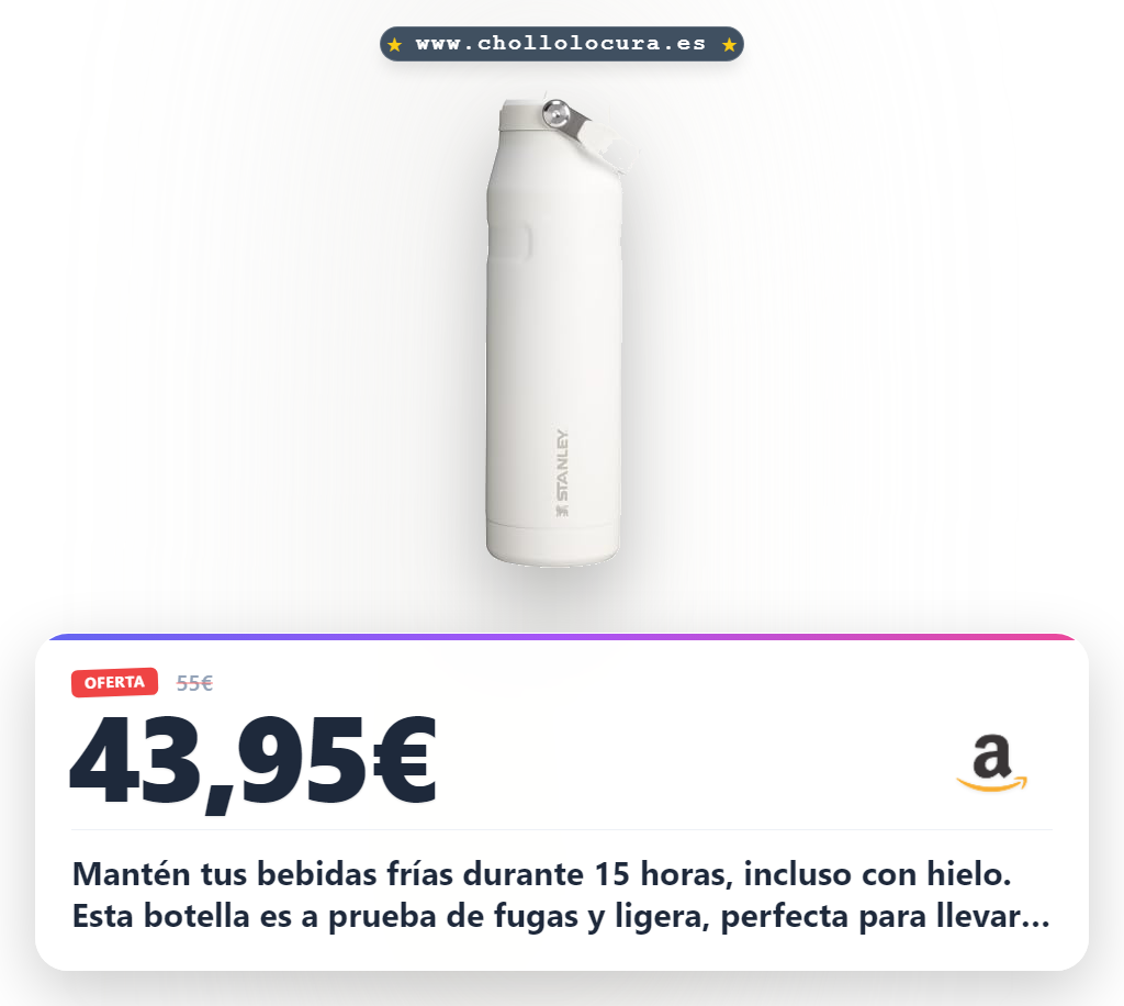 Compra la botella Stanley 1913 Flip Straw de 1.06L para disfrutar de 3 días frío con hielo al mejor precio