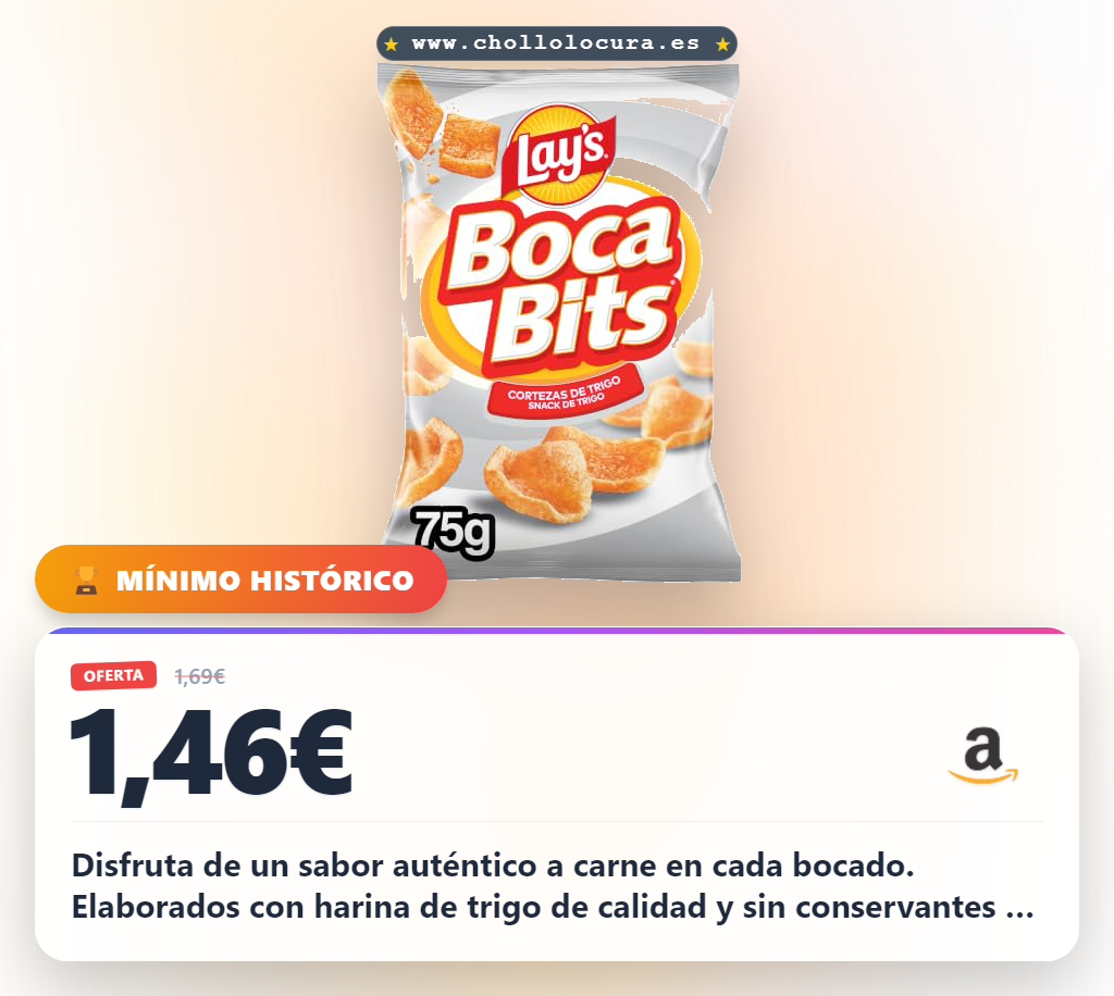 Aprovecha los Bocabits sabor a carne sin conservantes y harina de trigo de calidad en oferta histórica