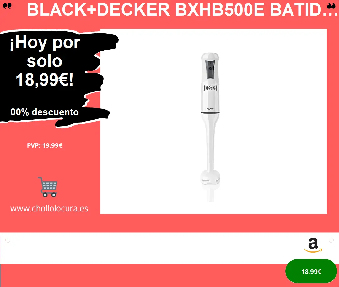 ¡Batidora de mano multifunción! 500 W, cuchillas de acero inoxidable, limpieza fácil y accesorios incluidos