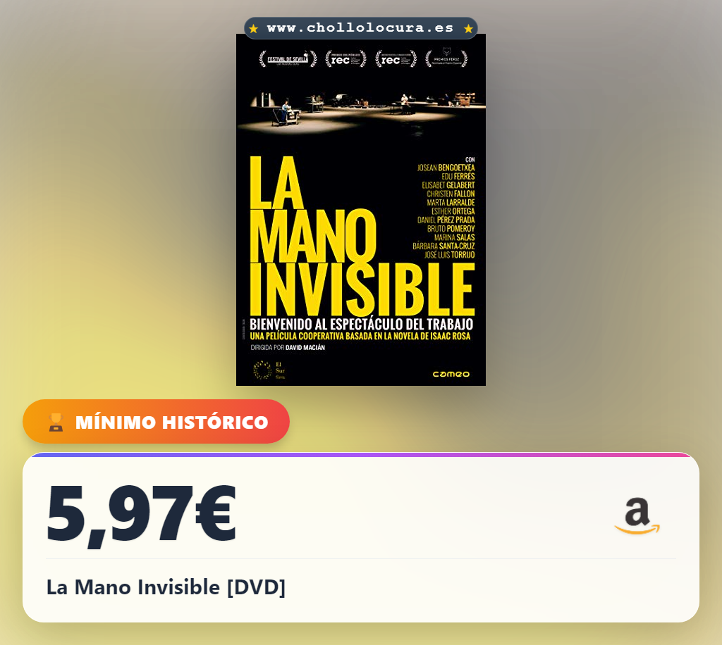 Logra disfrutar de La Mano Invisible [DVD] en oferta histórica y ahorra mucho al mejor precio del mercado.