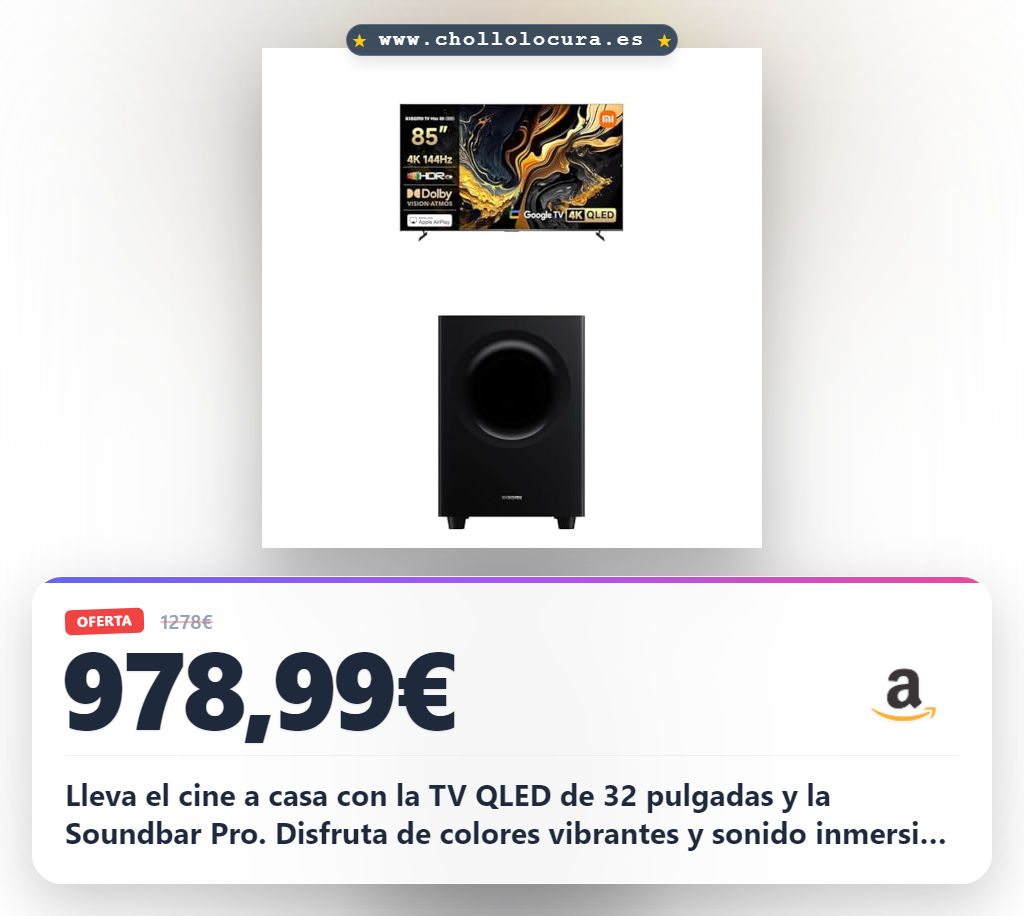 Aprovecha el pack Xiaomi TV F Pro 32 y Soundbar Pro 2.0ch con QLED y Dolby Audio al mejor precio