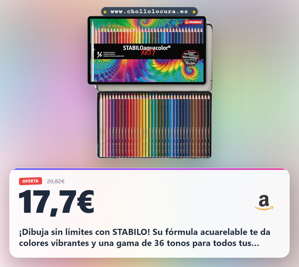 Encuentra el lápiz de color acuarelable STABILO con 36 colores y punta de 2.8 mm al mejor precio