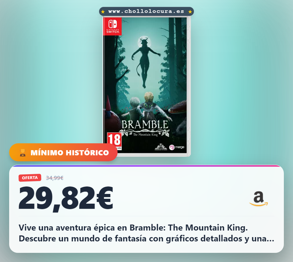 Descubre Bramble The Mountain King para Nintendo Switch con gráficos épicos y acción. ¡Una aventura de fantasía al mejor precio!