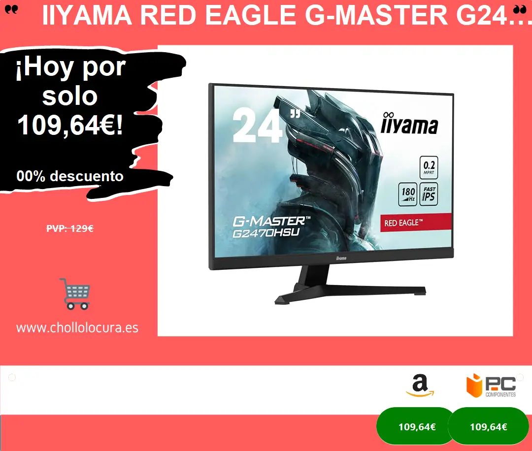 iiyama Red Eagle G-Master G2470HSU-B6 23.8" LED IPS FullHD 180Hz