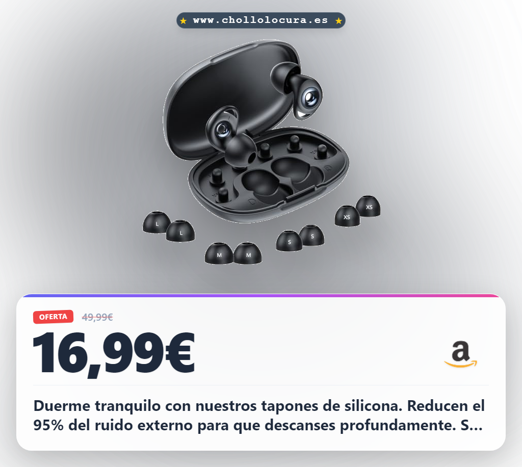 Duerme tranquilo con nuestros tapones de silicona. Reducen el 95% del ruido externo para que descanses profundamente. Su diseño ergonómico te da comodidad total y se ajustan perfectamente. Son ligeros, reutilizables y perfectos para viajar.