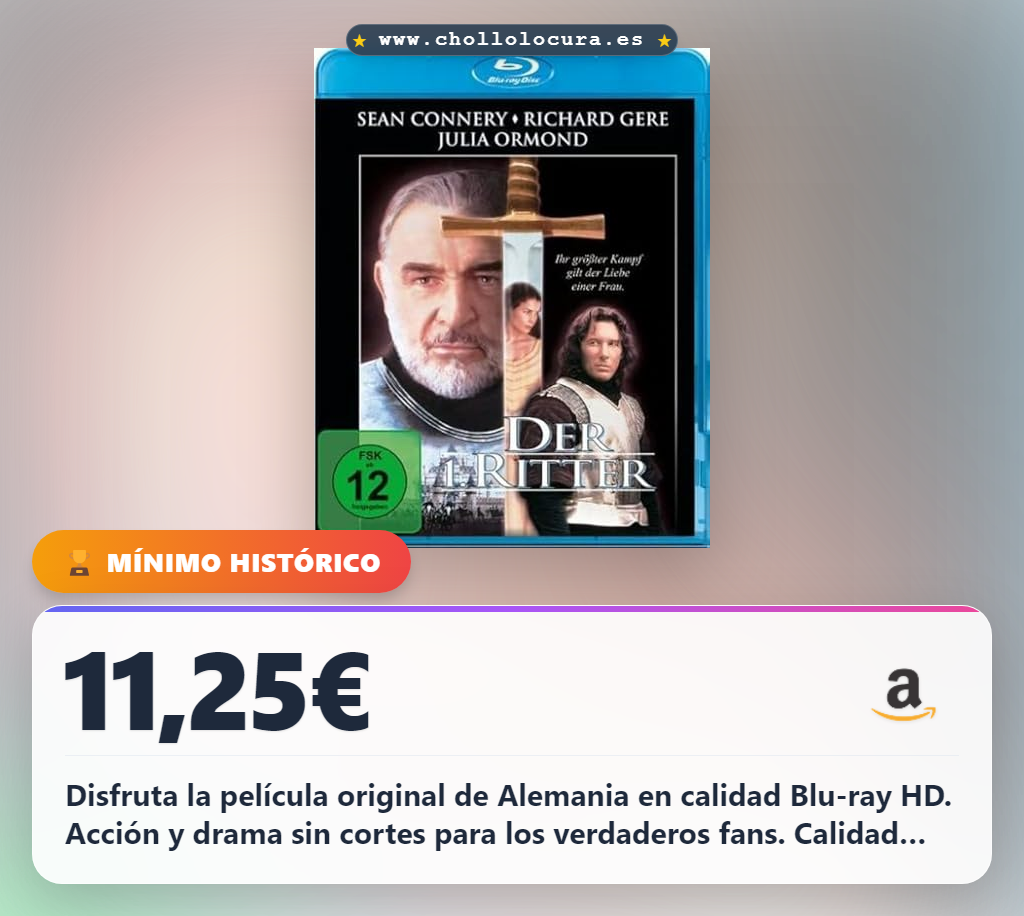 Disfruta la película original de Alemania Der 1. Ritter Blu-ray HD FSK 12 en oferta histórica