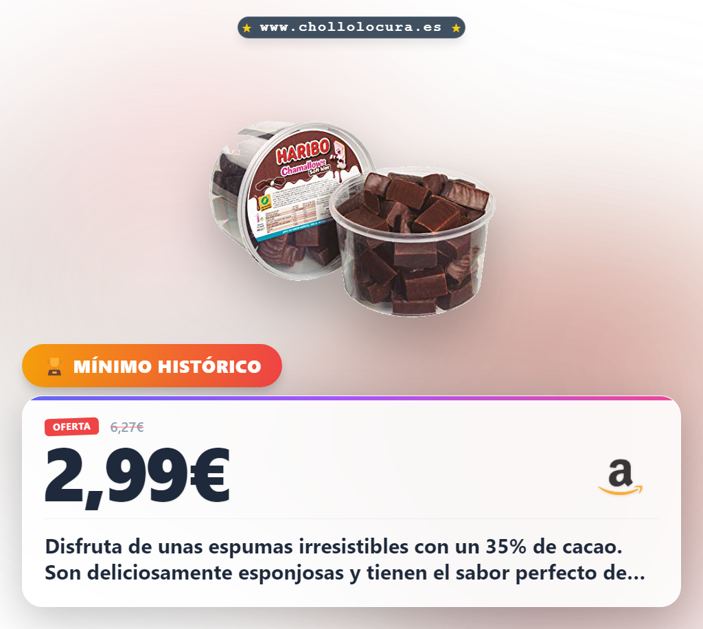 Consigue las Espumas Haribo Chamallows SoftKiss 400g con sabor a nata y chocolate al mejor precio