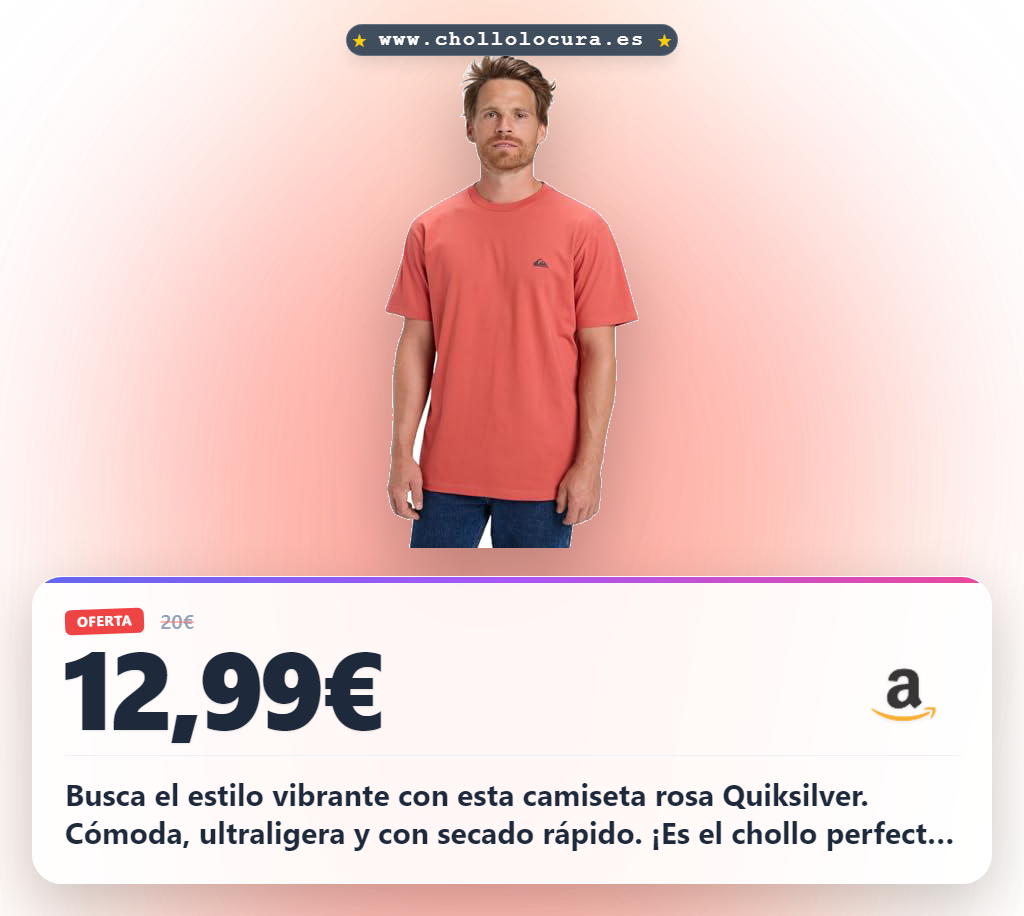 Descubre la Camiseta Quiksilver Rosa XS: manga corta cómoda, secado rápido y calidad al mejor precio