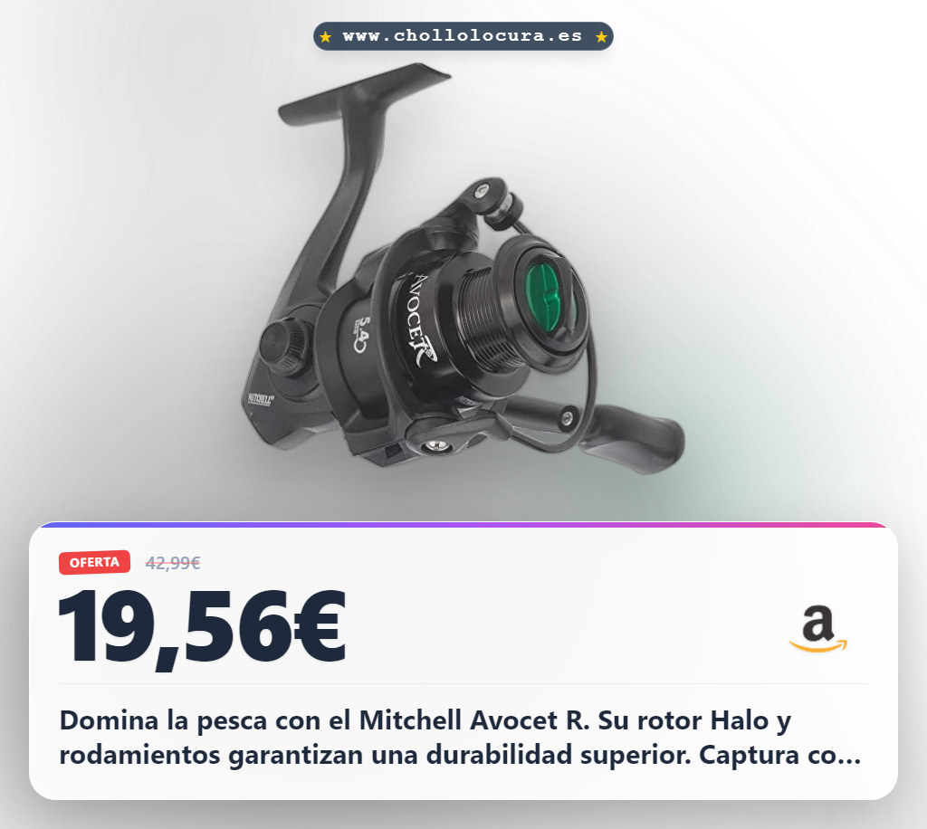 Adquiere el Carrete Giratorio Mitchell Avocet R para Perca y Lucio al mejor precio con Rotor Halo y 2+1 Rodamientos.