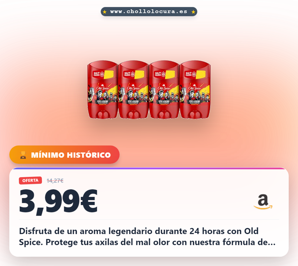 Aprovecha el desodorante en barra Old Spice para una frescura de 24 horas y protección contra el mal olor