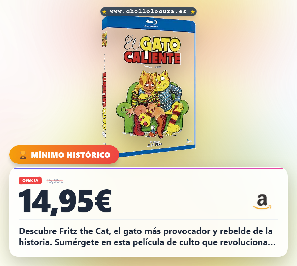 Aprovecha el clásico de culto El Gato Caliente [Blu-ray] 1972 y disfruta de Fritz the Cat en oferta histórica BD 25