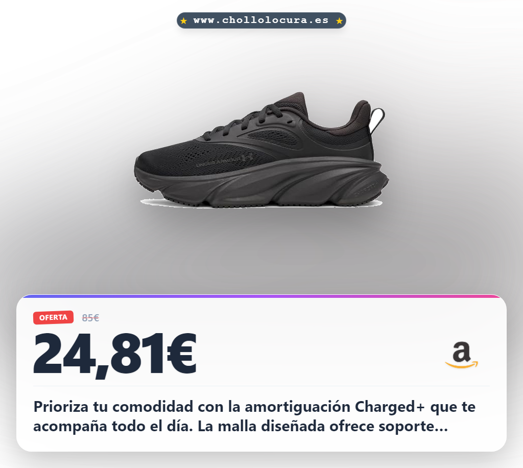 Ahorra en zapatillas de running UA W Rogue 6: Comodidad superior y amortiguación Charged+ a precio de chollo