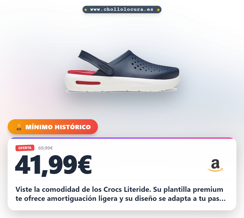 Disfruta la comodidad superior de Crocs Inmotion Literide Clog Navy con amortiguación premium en oferta