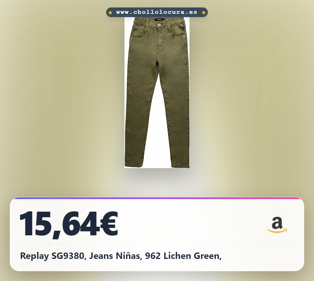 Aprovecha Jeans Niñas Replay SG9380 Skinny Fit Lichen Green con comodidad Hyperflex en oferta
