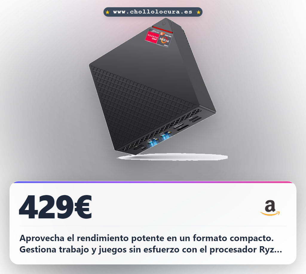Encuentra la Mini PC NiPoGi Ryzen 5 5500U con 16GB RAM y Windows 11 para oficina y gaming al mejor precio