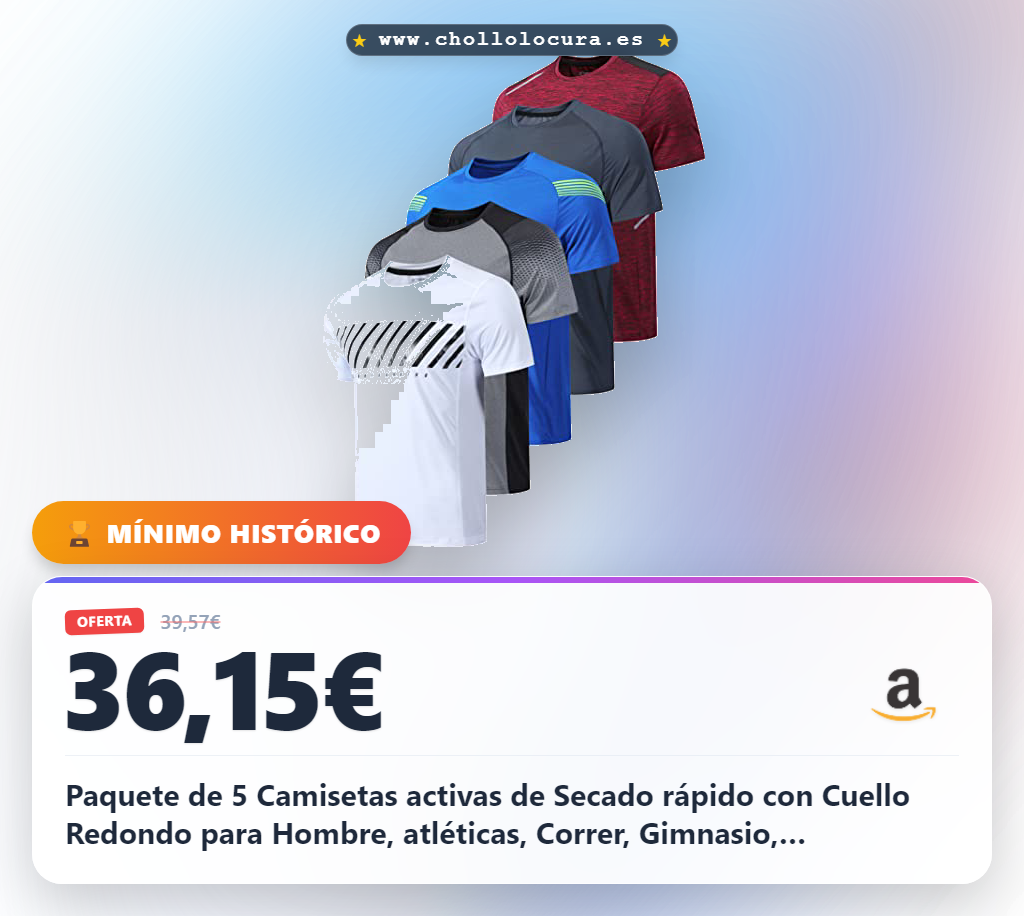 Paquete de 5 Camisetas activas de Secado rápido con Cuello Redondo para Hombre, atléticas, Correr, Gimnasio, Entrenamiento, Camiseta de Manga Corta a Granel, Blanco/Gris/Azul/Carbón/Granate, L