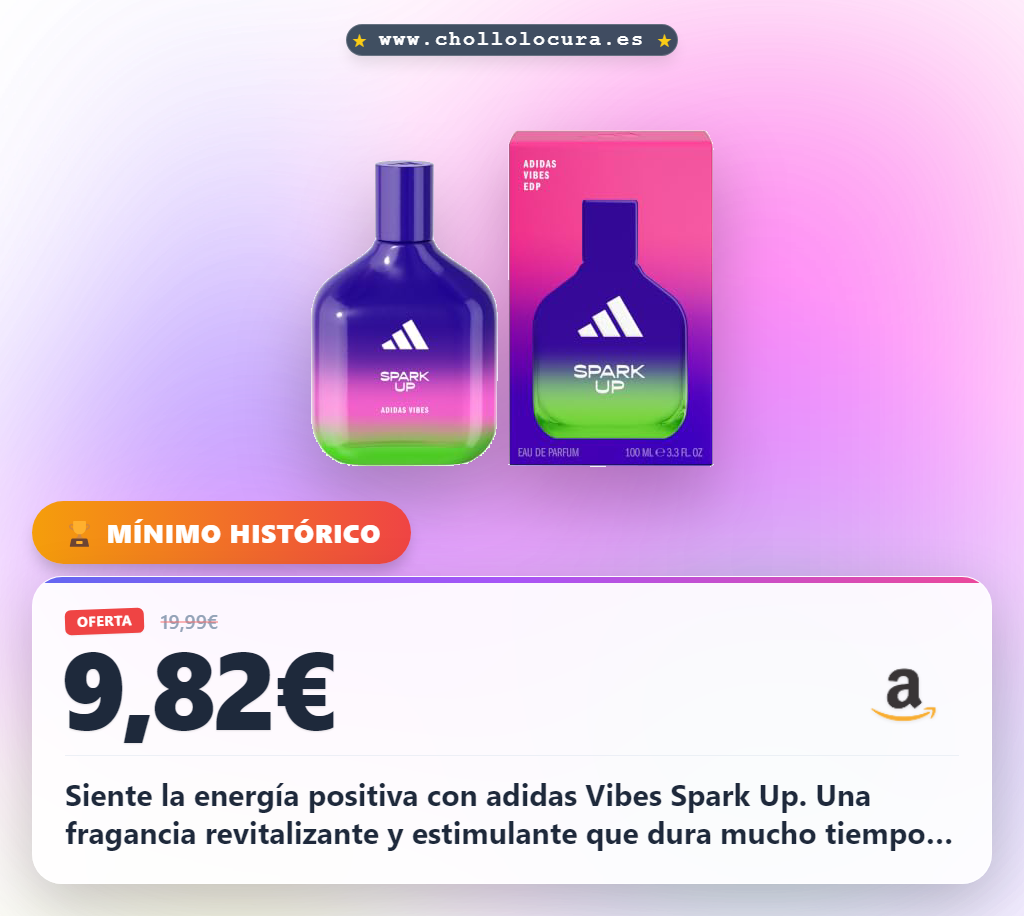 Aprovecha el perfume adidas Vibes Spark Up Eau de Parfum con notas de naranja y pimienta negra al mejor precio