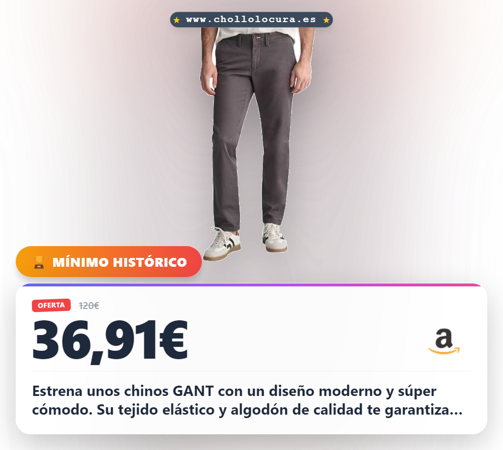 Adquiere los chinos GANT Slim Twill Antracita de 95% algodón, ligeros y elásticos en oferta