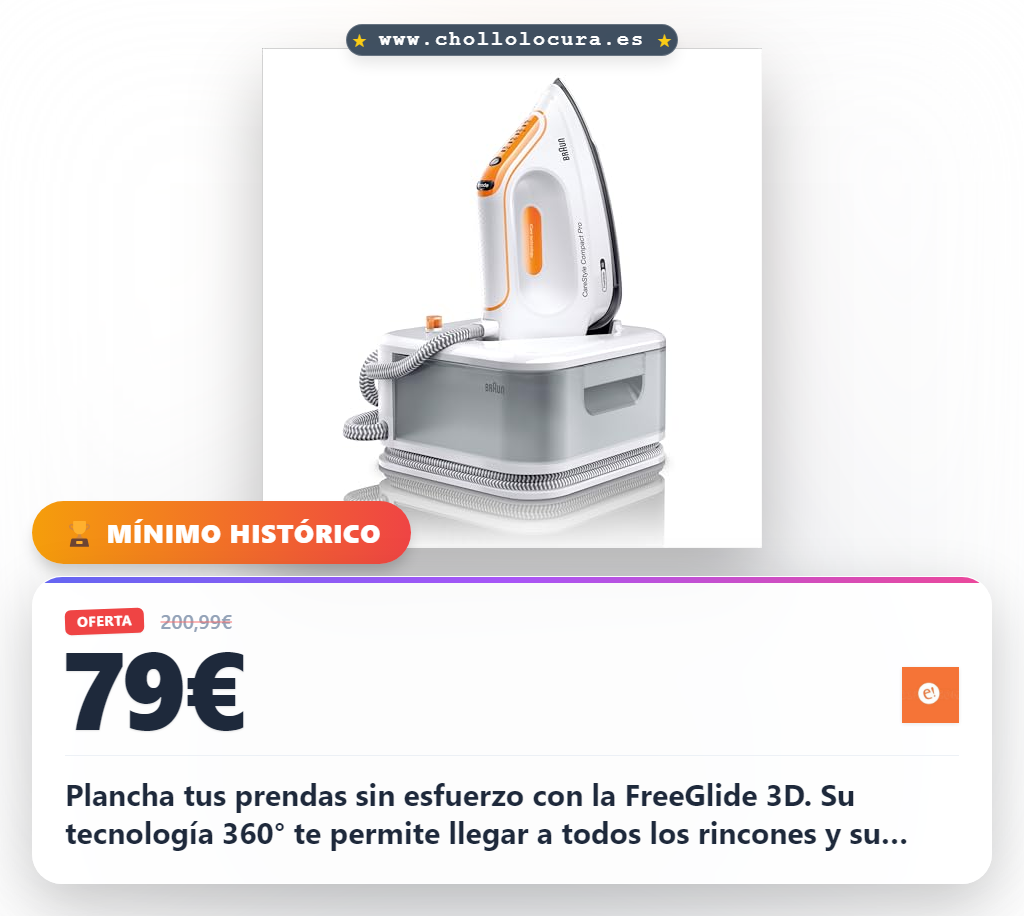 Ahorra con la plancha FreeGlide 3D vertical turbo y eco. Máximo rendimiento y anti-goteo al mejor precio.