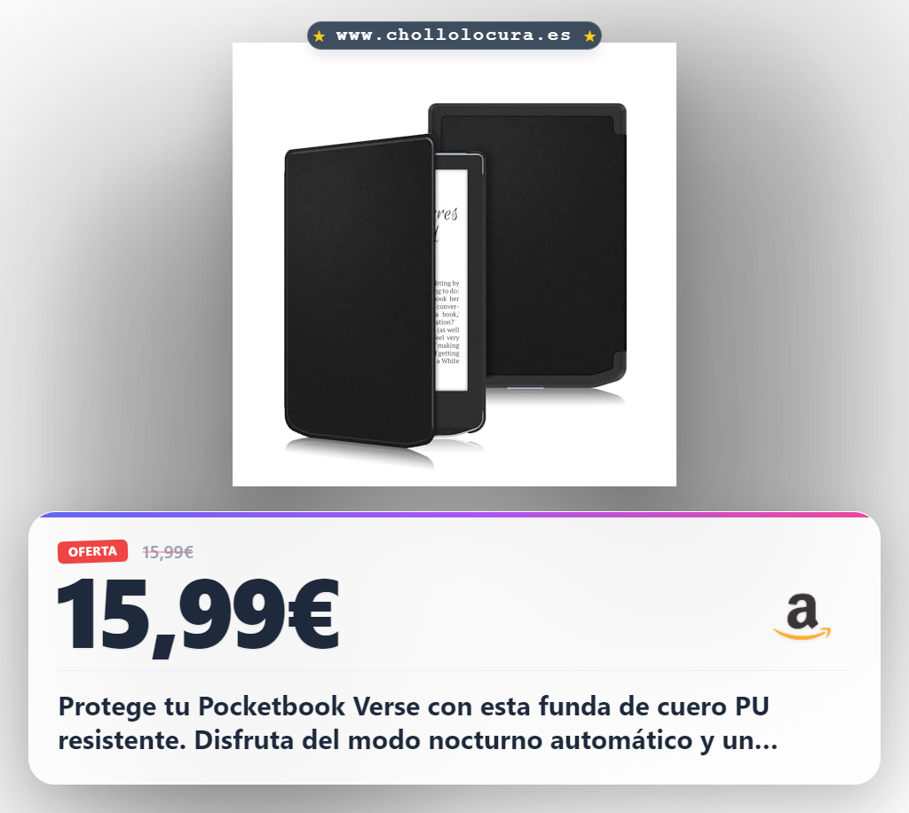 Aprovecha esta funda de cuero PU para Pocketbook Verse con modo nocturno automático y imán en oferta
