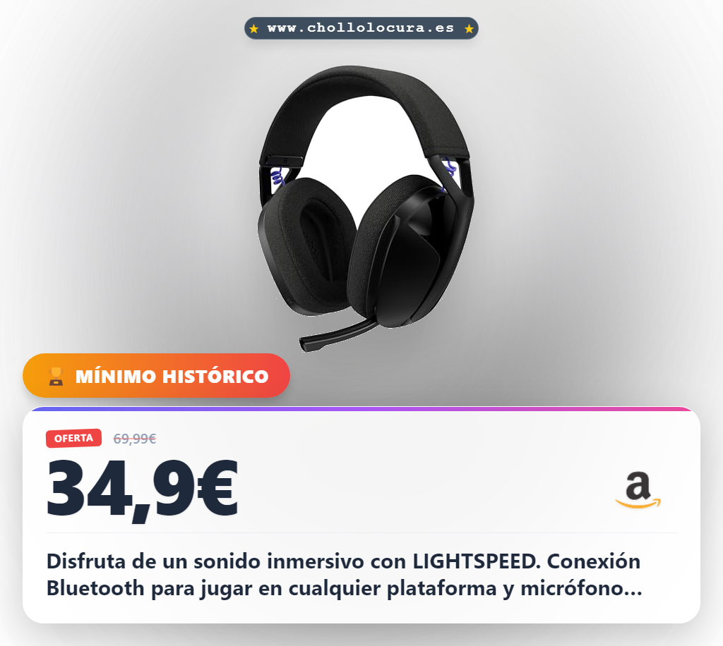Disfruta de un sonido inmersivo con LIGHTSPEED. Conexión Bluetooth para jugar en cualquier plataforma y micrófono 16kHz para comunicación nítida. Máxima comodidad y 20 horas de batería para partidas sin límites.