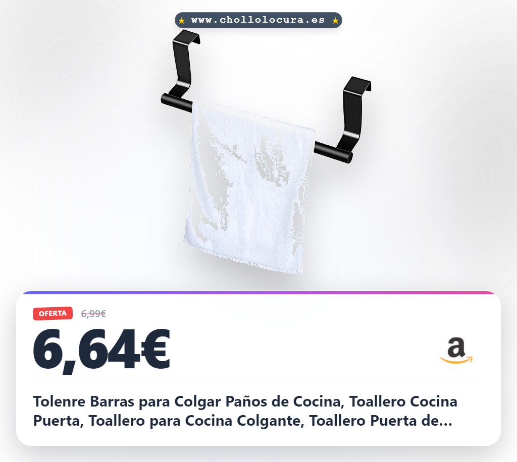 Tolenre Barras para Colgar Paños de Cocina, Toallero Cocina Puerta, Toallero para Cocina Colgante, Toallero Puerta de Acero Inoxidable, Toalleros de Baño sin Taladro, para Baño y Dormitorio (Negro)