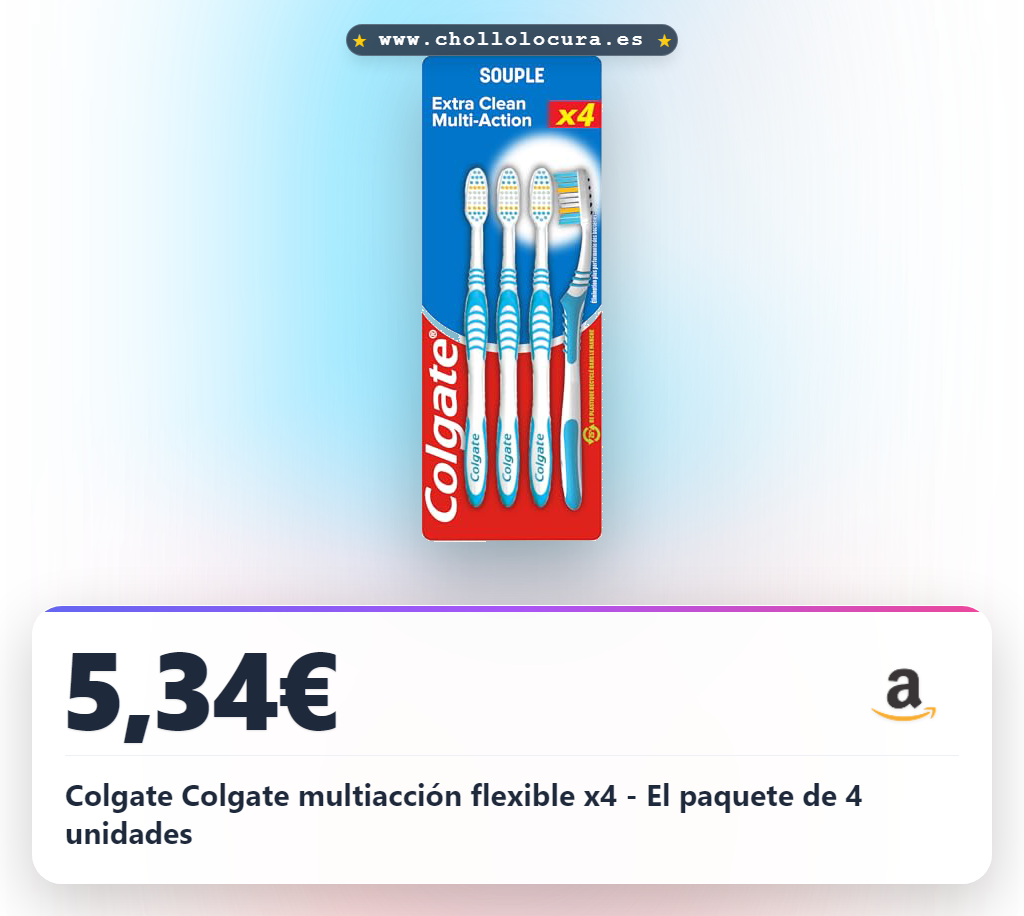 Ahorra el paquete de 4 unidades de Colgate Multiacción Flexible al mejor precio en oferta histórica