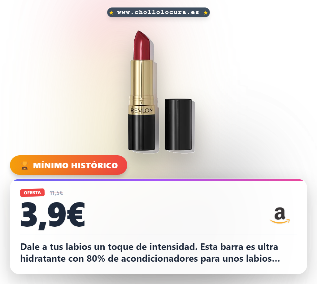 Llévate el labial REVLON Super Lustrous con textura cremosa para labios voluminosos en oferta histórica a precio de chollo