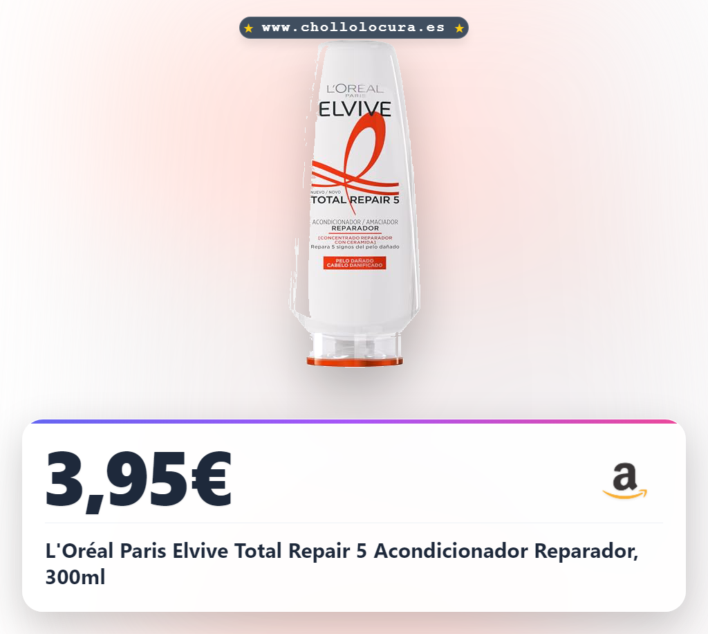 L'Oréal Paris Elvive Total Repair 5 Acondicionador Reparador, 300ml