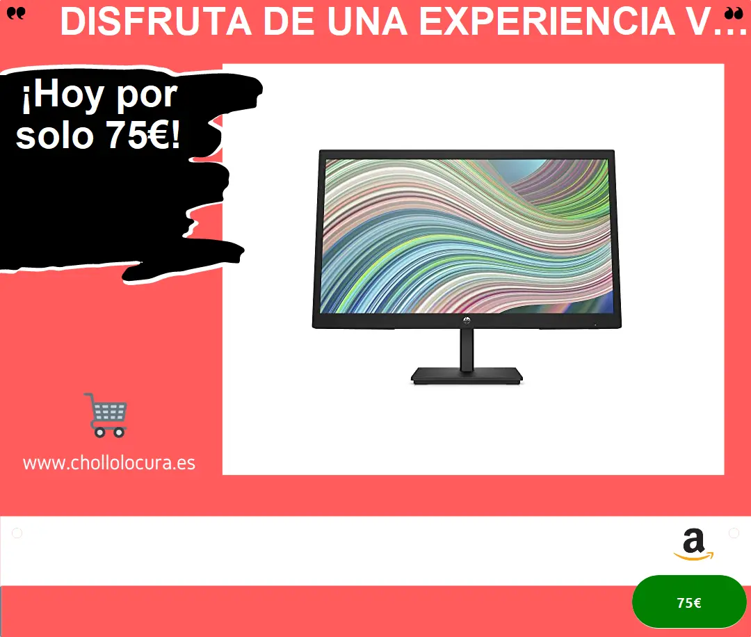 Disfruta de una experiencia visual inmersiva con el monitor HP V22ve G5 de 22