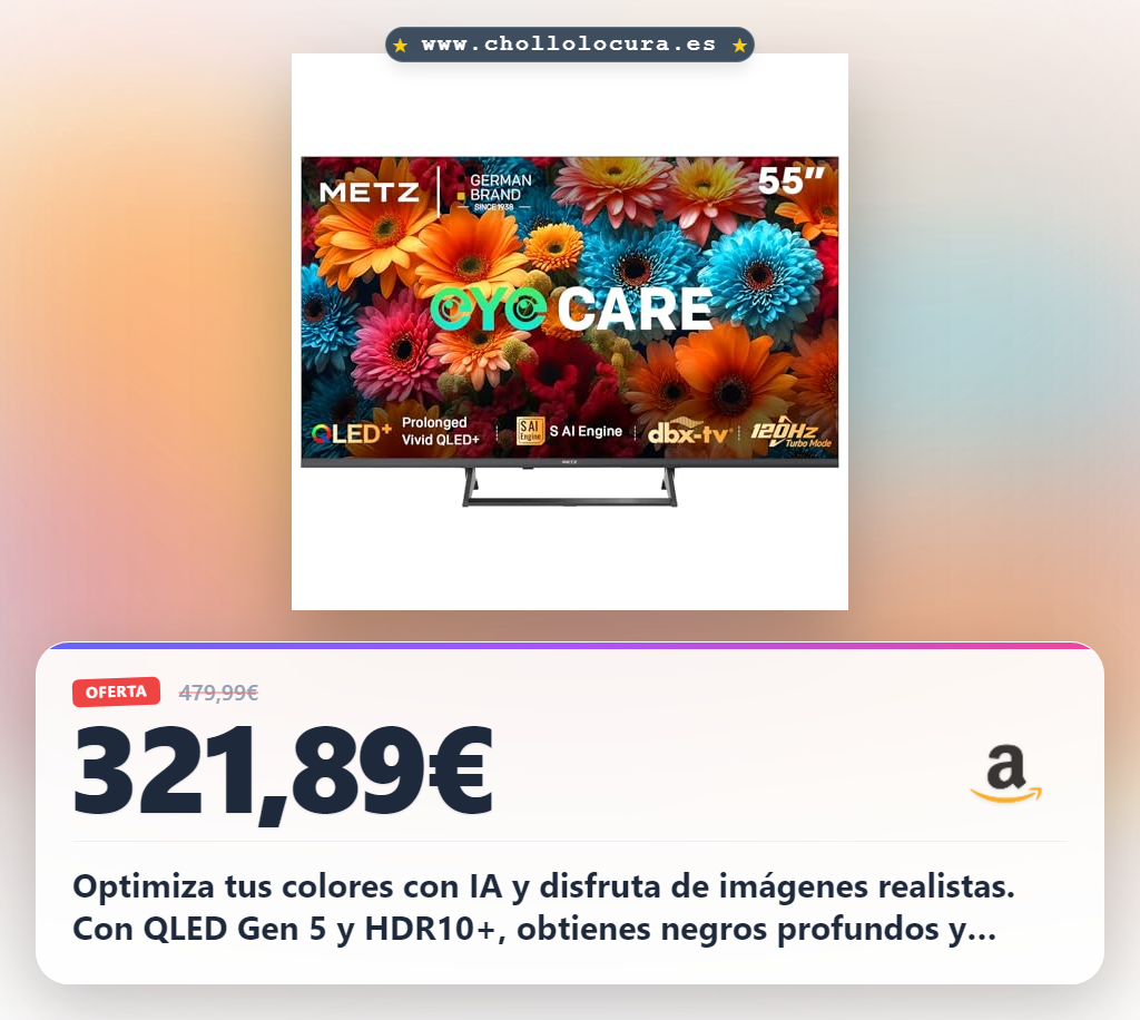 Aprovecha esta TV QLED Gen 5 con AI y 120Hz para imágenes realistas y sonido Dolby Atmos en oferta histórica