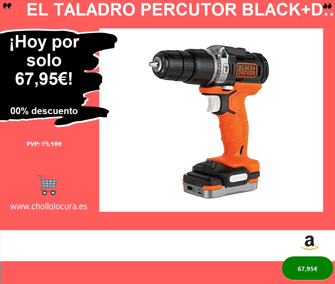 El taladro percutor BLACK+DECKER BDCHD12S1-XJ: potencia y portabilidad en tus proyectos