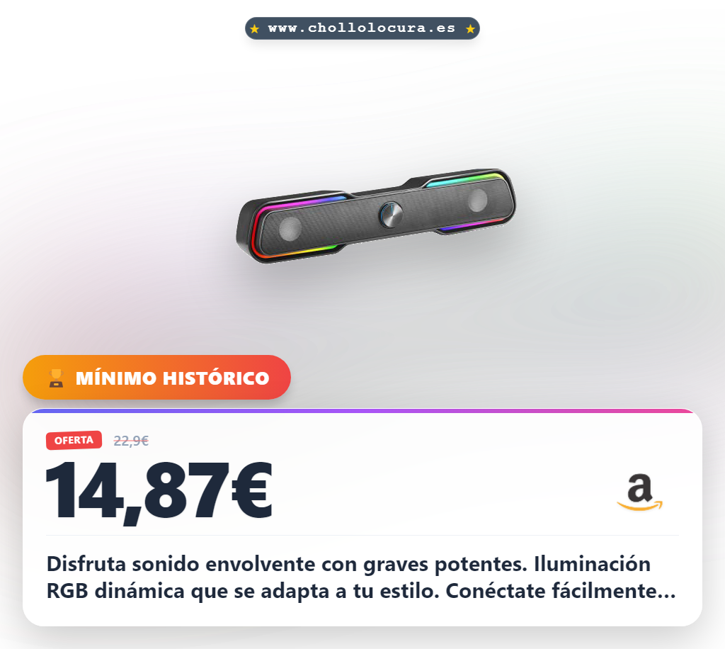 Aprovecha la Barra de Sonido Gaming MSBX con RGB y sonido espacial al mejor precio