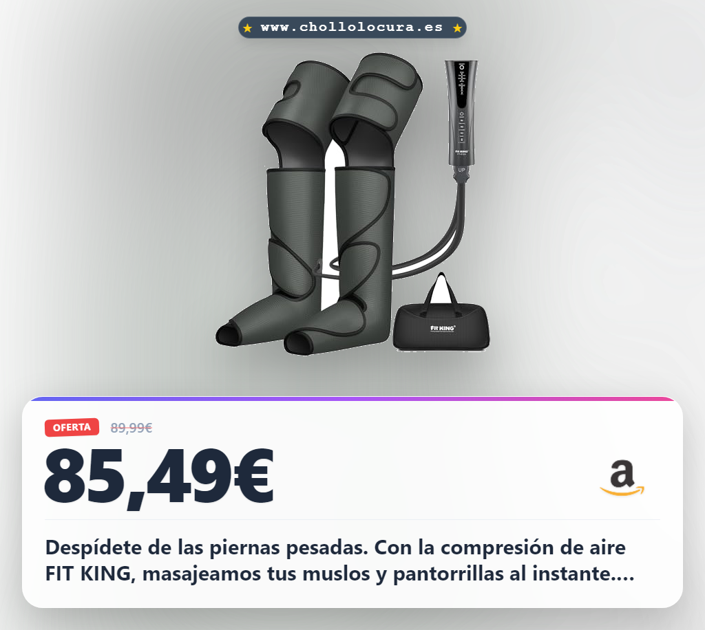 Aprovecha las Botas Presoterapia FIT KING con compresión aire para aliviar varices y mejorar la circulación en casa.